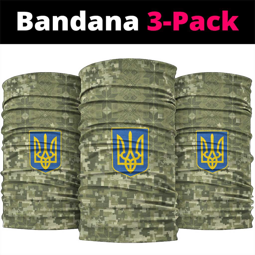 Ukraine Military Vyshyvanka Pattern Neck Gaiter Tryzub Emblem Tactical Style - Wonder Print Shop