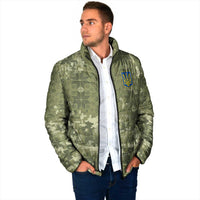 Ukraine Military Vyshyvanka Pattern Padded Jacket Tryzub Emblem Tactical Style - Wonder Print Shop