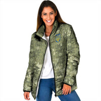 Ukraine Military Vyshyvanka Pattern Padded Jacket Tryzub Emblem Tactical Style - Wonder Print Shop