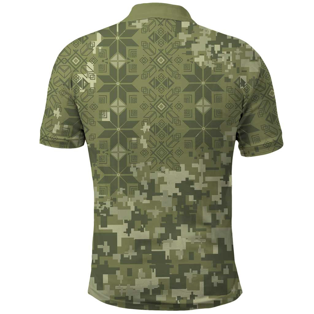 Ukraine Military Vyshyvanka Pattern Polo Shirt Tryzub Emblem Tactical Style - Wonder Print Shop
