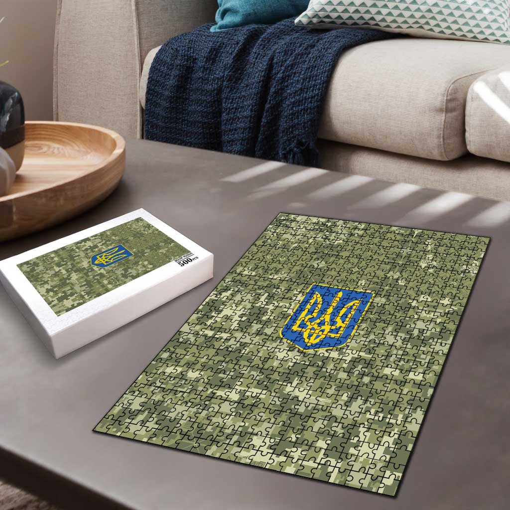Ukraine Military Vyshyvanka Pattern Puzzle Tryzub Emblem Tactical Style - Wonder Print Shop