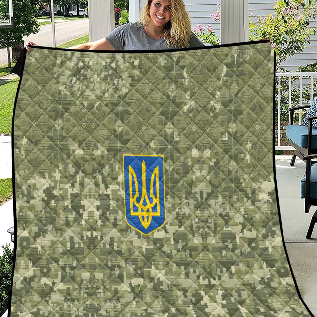 Ukraine Military Vyshyvanka Pattern Quilt Tryzub Emblem Tactical Style - Wonder Print Shop