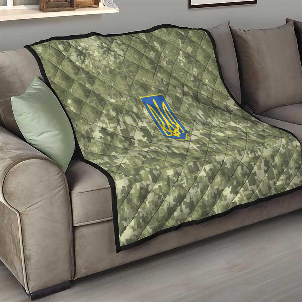 Ukraine Military Vyshyvanka Pattern Quilt Tryzub Emblem Tactical Style - Wonder Print Shop