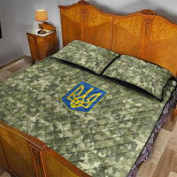 Ukraine Military Vyshyvanka Pattern Quilt Bed Set Tryzub Emblem Tactical Style - Wonder Print Shop