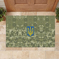 Ukraine Military Vyshyvanka Pattern Rubber Doormat Tryzub Emblem Tactical Style - Wonder Print Shop
