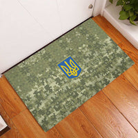 Ukraine Military Vyshyvanka Pattern Rubber Doormat Tryzub Emblem Tactical Style - Wonder Print Shop