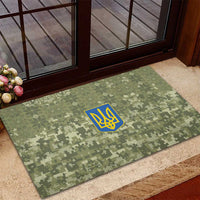 Ukraine Military Vyshyvanka Pattern Rubber Doormat Tryzub Emblem Tactical Style - Wonder Print Shop