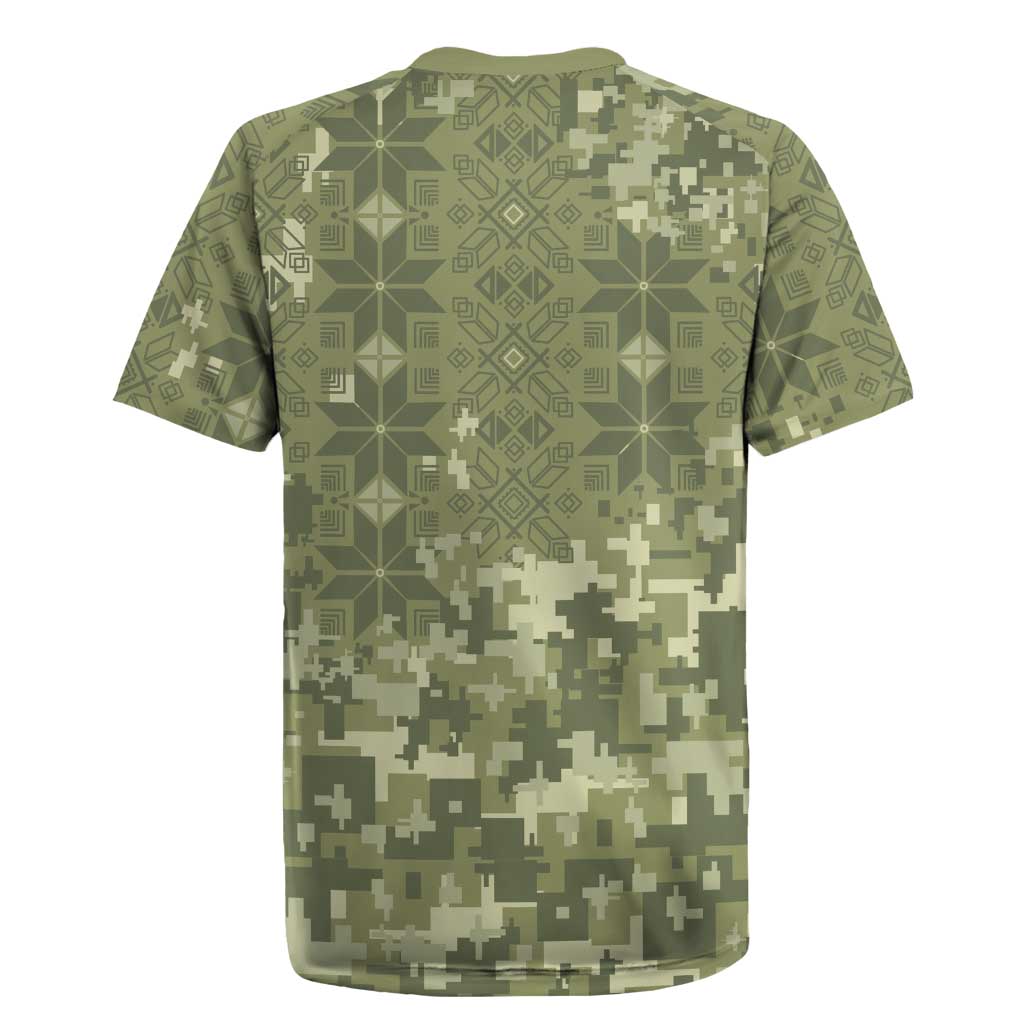Ukraine Military Vyshyvanka Pattern Rugby Jersey Tryzub Emblem Tactical Style - Wonder Print Shop