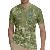 Ukraine Military Vyshyvanka Pattern Rugby Jersey Tryzub Emblem Tactical Style - Wonder Print Shop