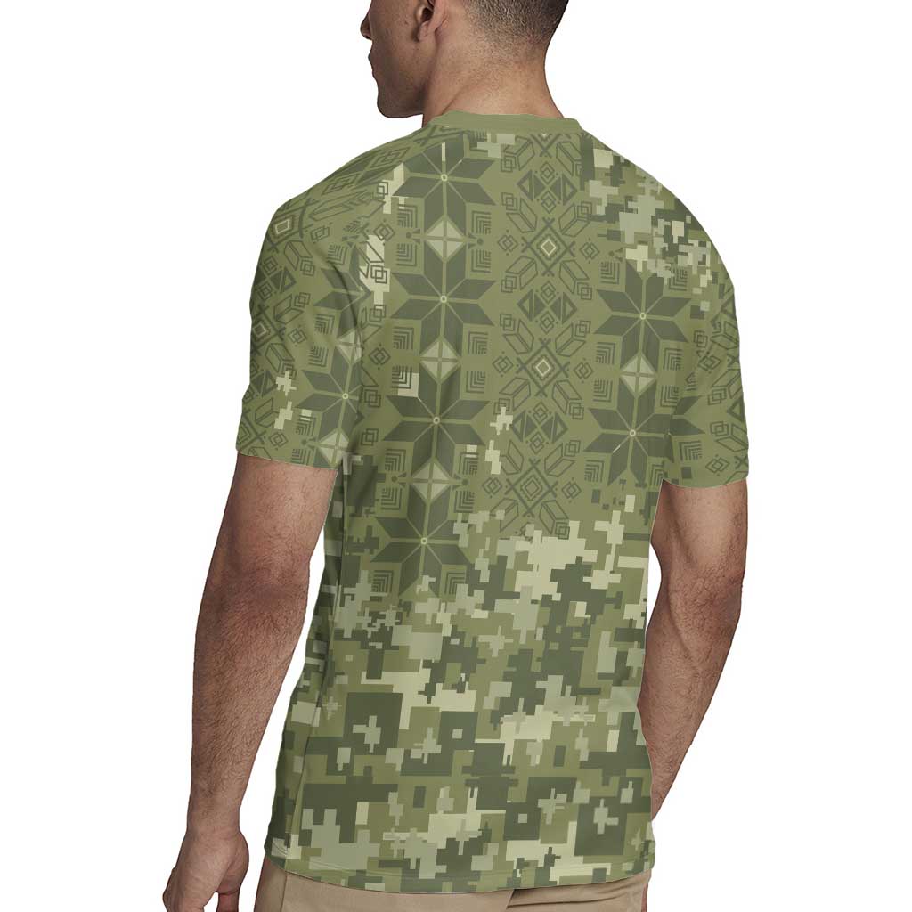 Ukraine Military Vyshyvanka Pattern Rugby Jersey Tryzub Emblem Tactical Style - Wonder Print Shop