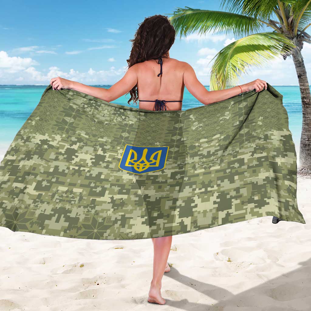 Ukraine Military Vyshyvanka Pattern Sarong Tryzub Emblem Tactical Style - Wonder Print Shop