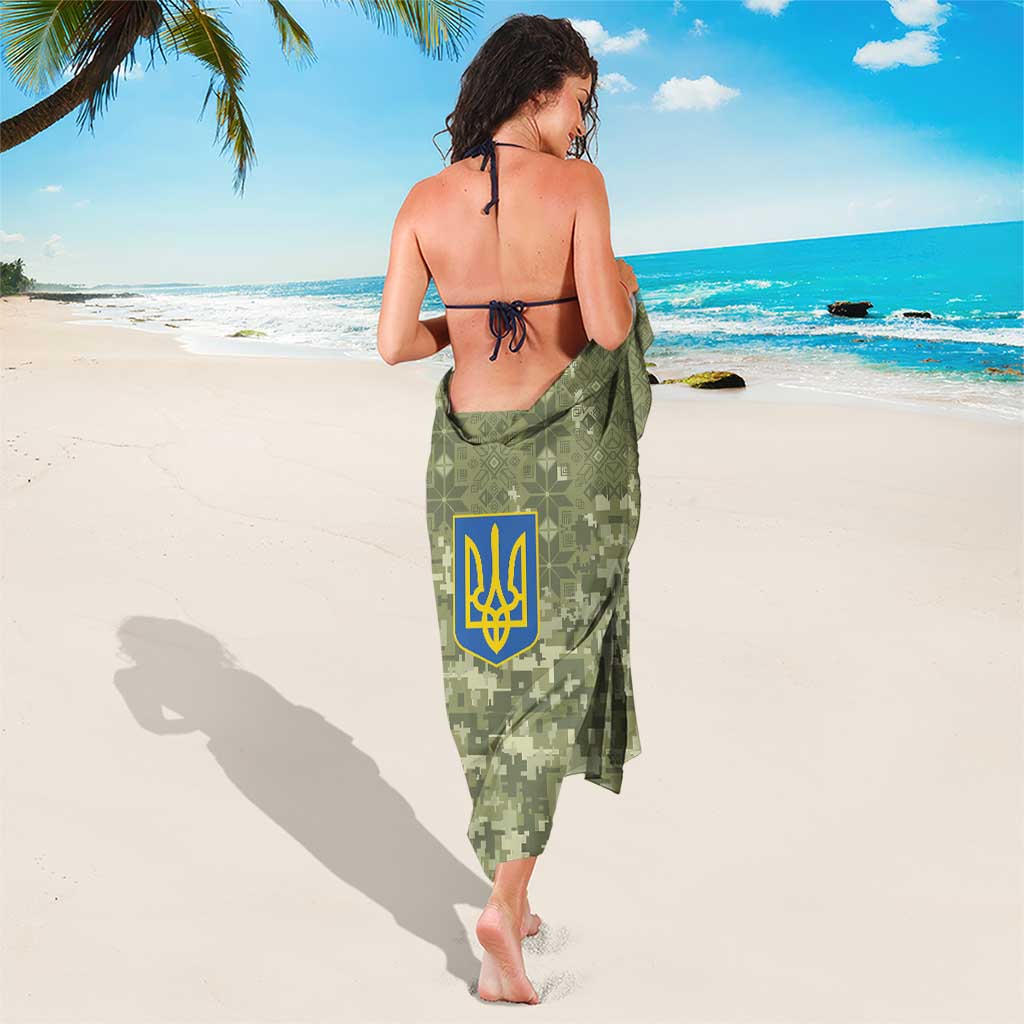 Ukraine Military Vyshyvanka Pattern Sarong Tryzub Emblem Tactical Style - Wonder Print Shop