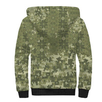 Ukraine Military Vyshyvanka Pattern Sherpa Hoodie Tryzub Emblem Tactical Style - Wonder Print Shop