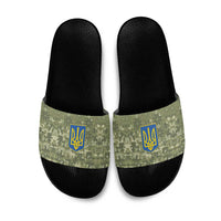 Ukraine Military Vyshyvanka Pattern Slide Sandals Tryzub Emblem Tactical Style - Wonder Print Shop