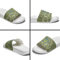 Ukraine Military Vyshyvanka Pattern Slide Sandals Tryzub Emblem Tactical Style - Wonder Print Shop