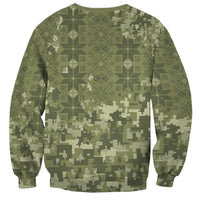 Ukraine Military Vyshyvanka Pattern Sweatshirt Tryzub Emblem Tactical Style - Wonder Print Shop