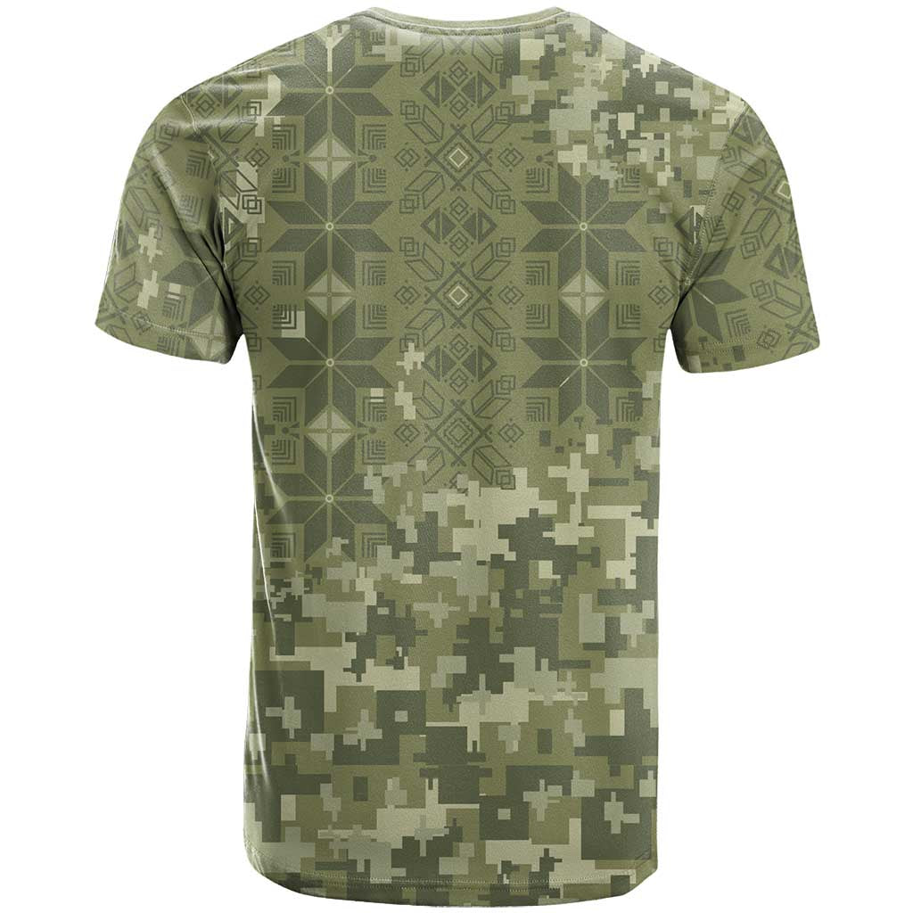 Ukraine Military Vyshyvanka Pattern T Shirt Tryzub Emblem Tactical Style - Wonder Print Shop