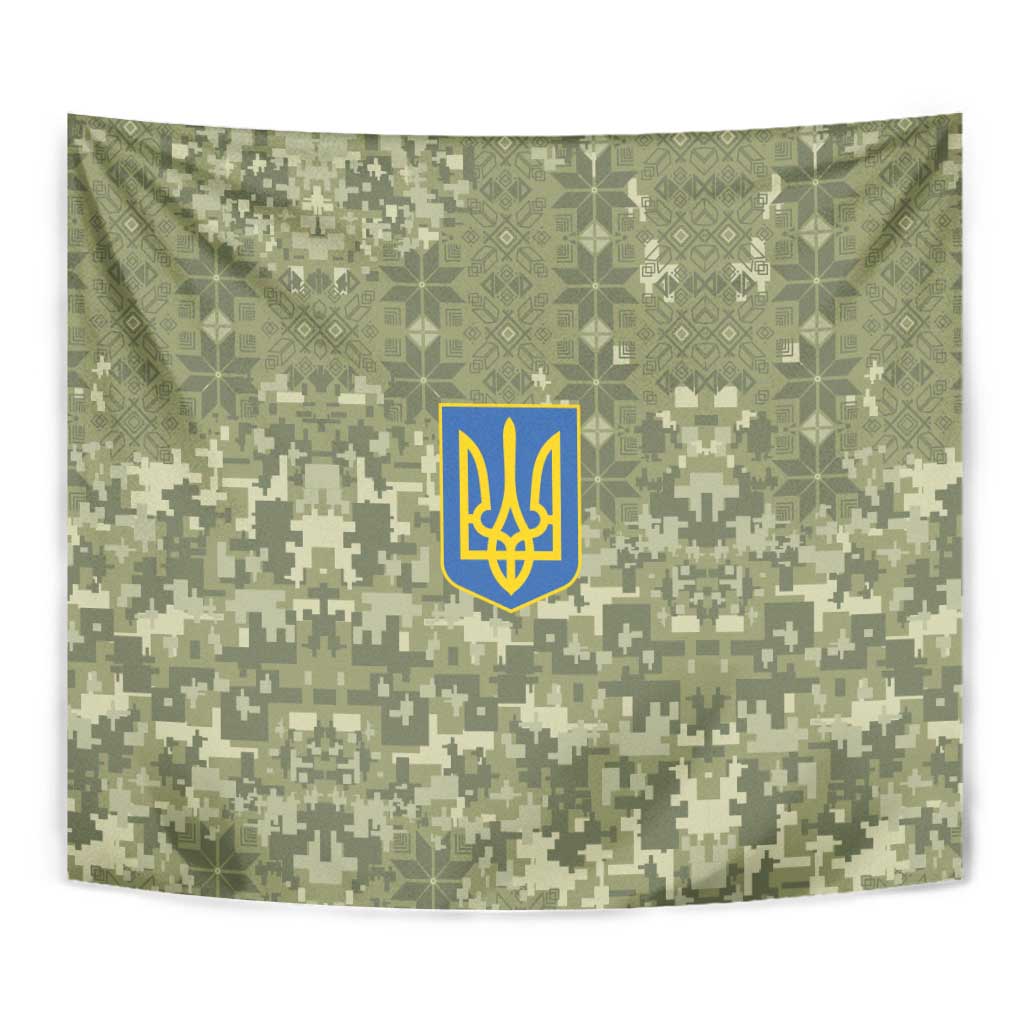 Ukraine Military Vyshyvanka Pattern Tapestry Tryzub Emblem Tactical Style - Wonder Print Shop