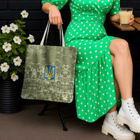 Ukraine Military Vyshyvanka Pattern Tote Bag Tryzub Emblem Tactical Style - Wonder Print Shop