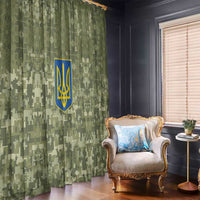 Ukraine Military Vyshyvanka Pattern Window Curtain Tryzub Emblem Tactical Style - Wonder Print Shop