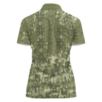 Ukraine Military Vyshyvanka Pattern Women Polo Shirt Tryzub Emblem Tactical Style - Wonder Print Shop
