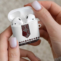 Ukraine Bandura Vyshyvanka Pattern AirPods Case Ukrainian Heritage Folk White Version - Wonder Print Shop