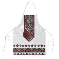 Ukraine Bandura Vyshyvanka Pattern Apron Ukrainian Heritage Folk White Version - Wonder Print Shop