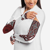 Ukraine Bandura Vyshyvanka Pattern Arm Sleeves Ukrainian Heritage Folk White Version - Wonder Print Shop