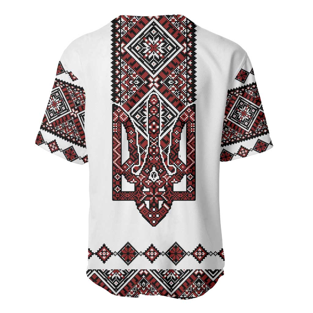 Ukraine Bandura Vyshyvanka Pattern Baseball Jersey Ukrainian Heritage Folk White Version - Wonder Print Shop