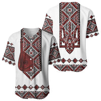 Ukraine Bandura Vyshyvanka Pattern Baseball Jersey Ukrainian Heritage Folk White Version - Wonder Print Shop