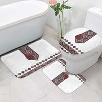 Ukraine Bandura Vyshyvanka Pattern Bathroom Set Ukrainian Heritage Folk White Version - Wonder Print Shop