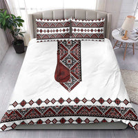 Ukraine Bandura Vyshyvanka Pattern Bedding Set Ukrainian Heritage Folk White Version - Wonder Print Shop