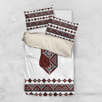 Ukraine Bandura Vyshyvanka Pattern Bedding Set Ukrainian Heritage Folk White Version - Wonder Print Shop
