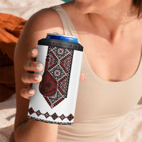 Ukraine Bandura Vyshyvanka Pattern 4 in 1 Can Cooler Tumbler Ukrainian Heritage Folk White Version - Wonder Print Shop