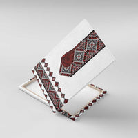 Ukraine Bandura Vyshyvanka Pattern Canvas Wall Art Ukrainian Heritage Folk White Version - Wonder Print Shop