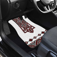 Ukraine Bandura Vyshyvanka Pattern Car Mats Ukrainian Heritage Folk White Version - Wonder Print Shop