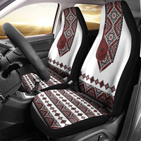 Ukraine Bandura Vyshyvanka Pattern Car Seat Cover Ukrainian Heritage Folk White Version - Wonder Print Shop
