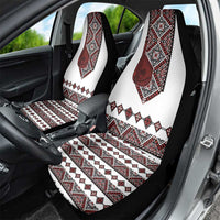 Ukraine Bandura Vyshyvanka Pattern Car Seat Cover Ukrainian Heritage Folk White Version - Wonder Print Shop