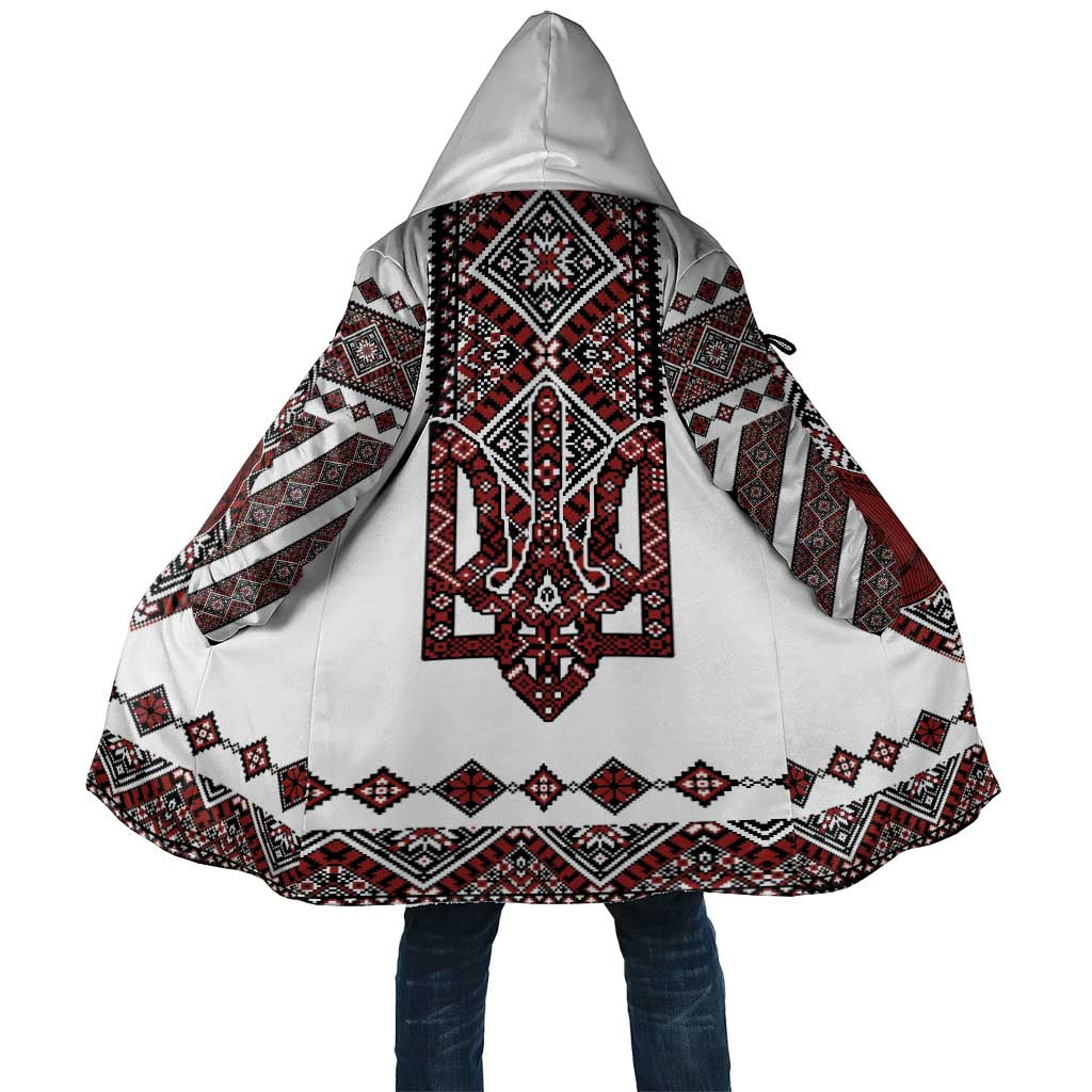 Ukraine Bandura Vyshyvanka Pattern Cloak Ukrainian Heritage Folk White Version - Wonder Print Shop