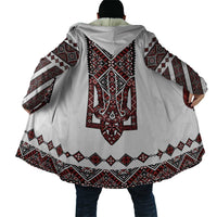 Ukraine Bandura Vyshyvanka Pattern Cloak Ukrainian Heritage Folk White Version - Wonder Print Shop