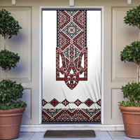 Ukraine Bandura Vyshyvanka Pattern Door Cover Ukrainian Heritage Folk White Version - Wonder Print Shop