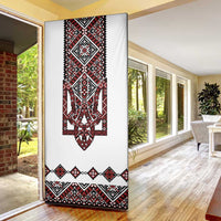 Ukraine Bandura Vyshyvanka Pattern Door Cover Ukrainian Heritage Folk White Version - Wonder Print Shop