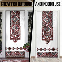 Ukraine Bandura Vyshyvanka Pattern Door Cover Ukrainian Heritage Folk White Version - Wonder Print Shop