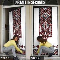 Ukraine Bandura Vyshyvanka Pattern Door Cover Ukrainian Heritage Folk White Version - Wonder Print Shop