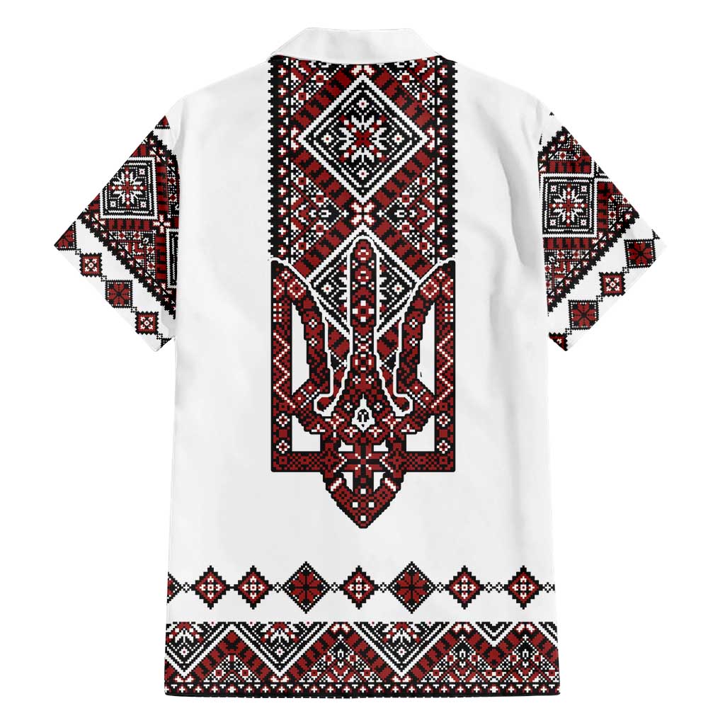 Ukraine Bandura Vyshyvanka Pattern Hawaiian Shirt Ukrainian Heritage Folk White Version - Wonder Print Shop