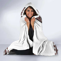 Ukraine Bandura Vyshyvanka Pattern Hooded Blanket Ukrainian Heritage Folk White Version - Wonder Print Shop