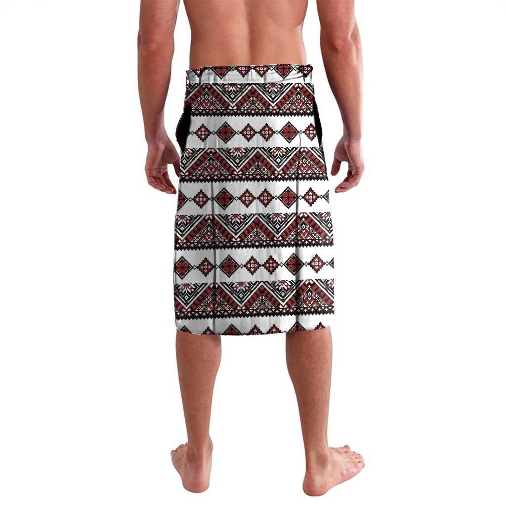 Ukraine Bandura Vyshyvanka Pattern Lavalava Ukrainian Heritage Folk White Version - Wonder Print Shop