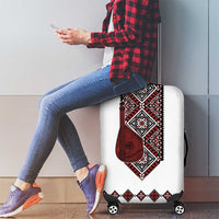 Ukraine Bandura Vyshyvanka Pattern Luggage Cover Ukrainian Heritage Folk White Version - Wonder Print Shop