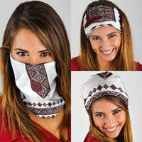 Ukraine Bandura Vyshyvanka Pattern Neck Gaiter Ukrainian Heritage Folk White Version - Wonder Print Shop