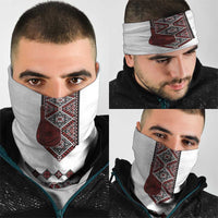 Ukraine Bandura Vyshyvanka Pattern Neck Gaiter Ukrainian Heritage Folk White Version - Wonder Print Shop